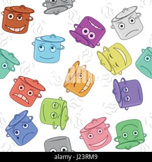 Pan smilies, seamless Stock Vector