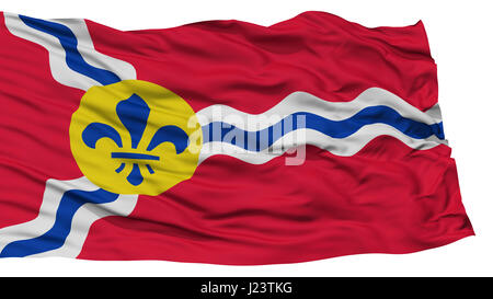 St. Louis Missouri 3D waving flag illustration on a tiny metal flagpole ...