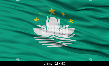 Closeup Macau Flag Stock Photo