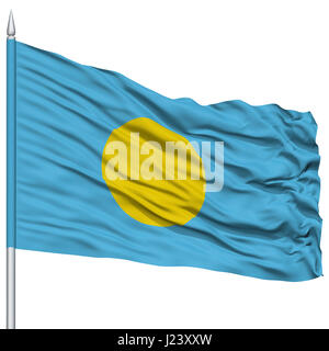 Palau Flag on Flagpole Stock Photo