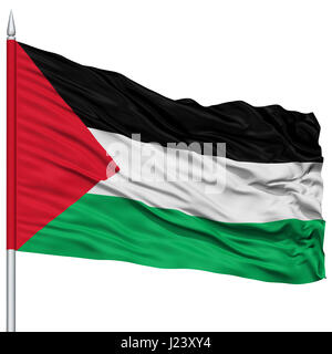 Palestine Flag on Flagpole Stock Photo