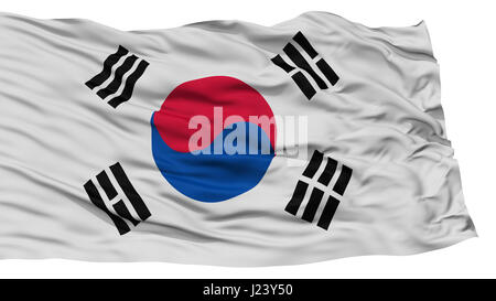 Isolated South Korea Flag Stock Photo