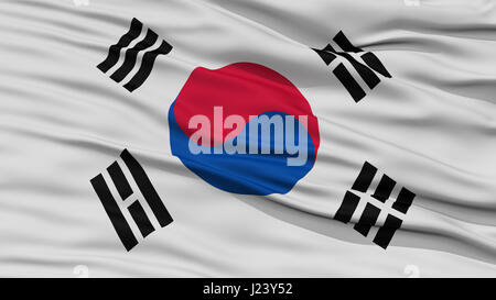 Closeup South Korea Flag Stock Photo