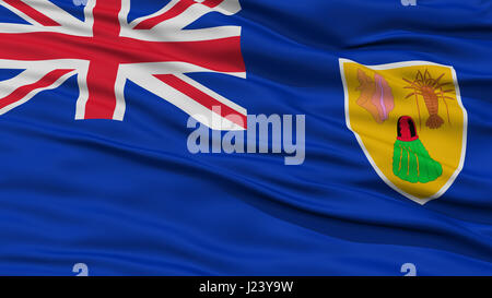 Closeup Turks and Caicos Islands Flag Stock Photo