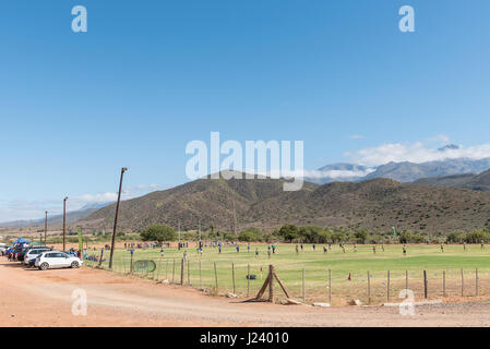 ZOAR, SOUTH AFRICA - MARCH 25, 2017: A schools rugby game in Zoar, a village in the Western Cape Province Stock Photo