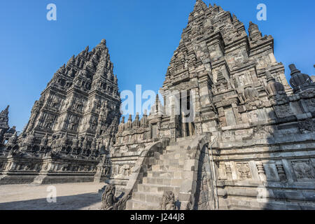 Candi Siwa (Shiva Temple) in Prambanan temple complex. 9th century Hindu temple compound located near Yogyakarta on Central Java, Indonesia Stock Photo