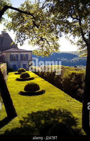 Topiary at the gardens of the Château de Marqueyssac Stock Photo