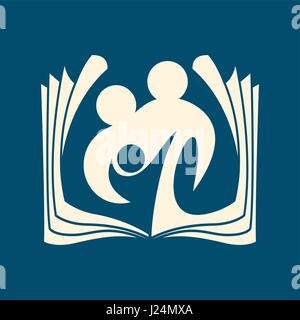 Church logo. Christian symbols. Family in the context of the Bible Stock Vector
