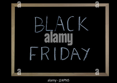 Words Black Friday written on a blackboard with chalk Stock Photo
