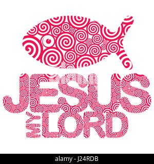 Christian print. Bible symbols. Jesus fish Stock Vector