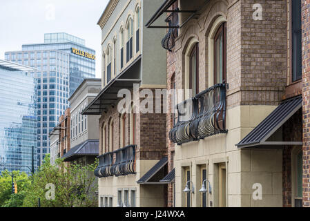 Residential and commercial buildings in the urban live/work/play community of Atlantic Station in Midtown Atlanta, Georgia, USA. Stock Photo