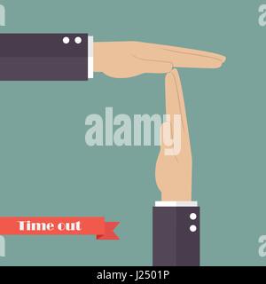 Timeout signal hand. Vector illustration Stock Vector