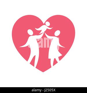 A happy Christian family based on love for each other and God Stock Vector