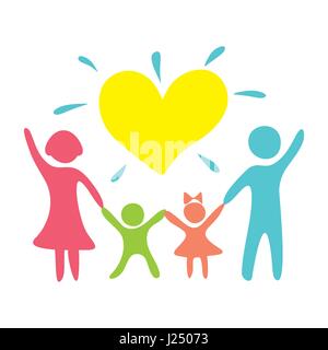 A happy Christian family based on love for each other and God Stock Vector