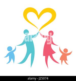 A happy Christian family based on love for each other and God Stock Vector