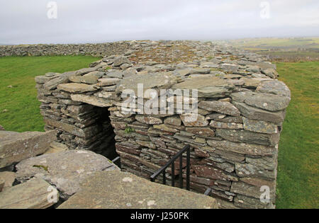 Knockdrum Iron Age stone fort perimeter defensive walls, near Castletownshend, County Cork, Ireland, Irish Republic Stock Photo