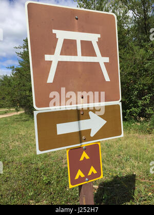 Group Camping and Picnic Area Sign. Stock Photo