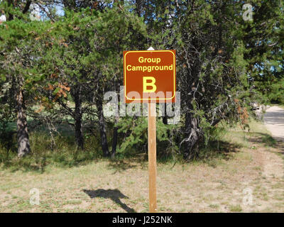 Group Camping Site B Sign. Stock Photo