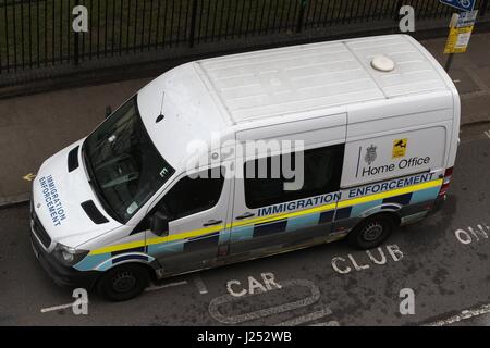 Immigration Enforcement van parked in Narrow Street London E14 8BP