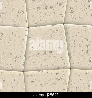 Seamless background of sidewalk tiles, abstract grunge texture, vector illustration. Stock Vector