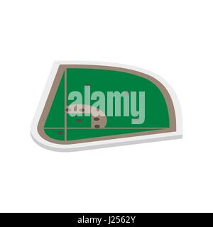 Field for play baseball with a markings, isolated on white background. Flat 3D isometric style, vector illustration. Stock Vector
