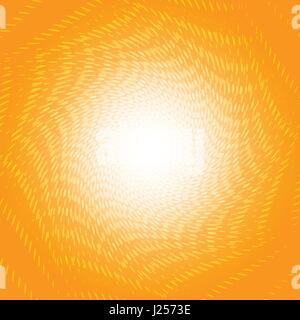 Twisted white dots halftone on orange background for abstract background concept Stock Vector