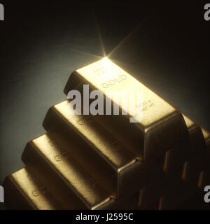 Gold bars 1000 grams. Concept of success in business and finance. Stock Photo