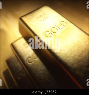 Gold bars 1000 grams. Concept of success in business and finance. Stock Photo