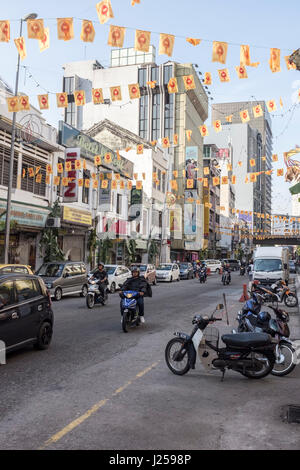 A street scene in Chinatown and Little India, Kuala Lumpur, Malaysia. Stock Photo