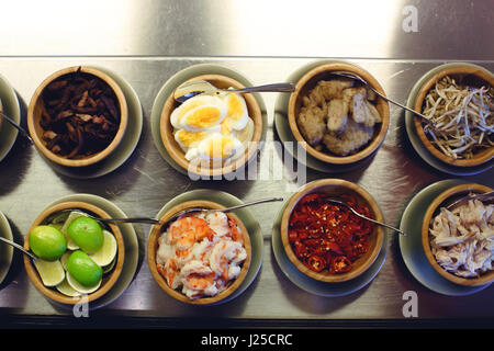 From above shot of different food Stock Photo