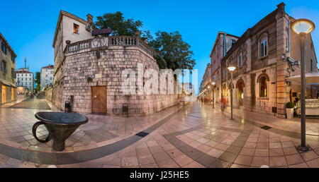 SPLIT, CROATIA - JUNE 28, 2014: Panorama of Marmontova Street in the Old Town of Split. Old Town is a remnants of palace built by emperor Diocletian i Stock Photo