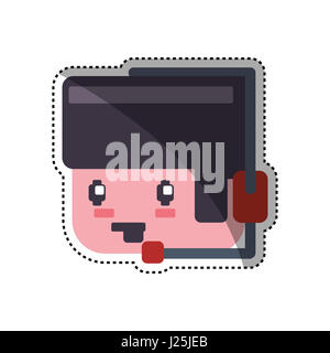 Gamer boy pixelated icon vector illustration graphic design Stock Photo