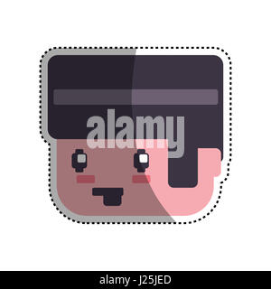 Gamer boy pixelated icon vector illustration graphic design Stock Photo