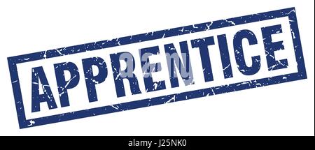 square grunge blue apprentice stamp Stock Vector