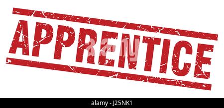 square grunge red apprentice stamp Stock Vector