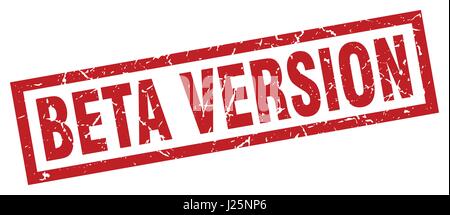 square grunge red beta version stamp Stock Vector