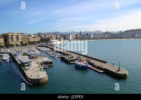 View of the seaport in San Sebastian, Spain Stock Photo