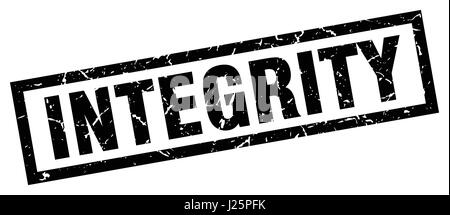 square grunge black integrity stamp Stock Vector