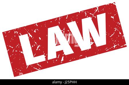 square grunge red law stamp Stock Vector