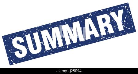 summary stamp. summary square grungy blue sign Stock Vector Image & Art ...