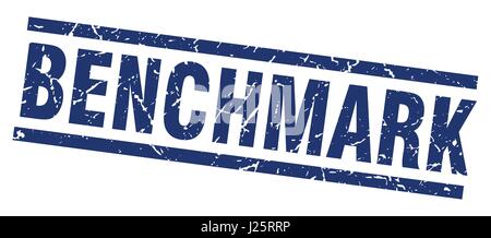 square grunge blue benchmark stamp Stock Vector