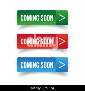 Coming soon button vector Stock Vector