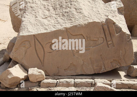 Carving of a scarab beetle at Karnak Temple Stock Photo