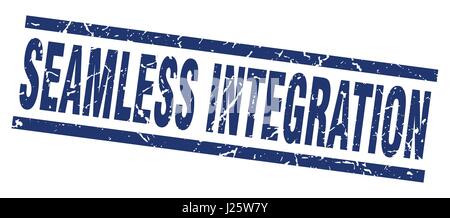 square grunge blue seamless integration stamp Stock Vector