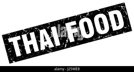 square grunge black thai food stamp Stock Vector