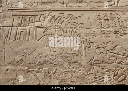 Wall relief at Karnak Temple Stock Photo