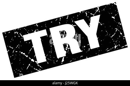 square grunge black try stamp Stock Vector Image & Art - Alamy