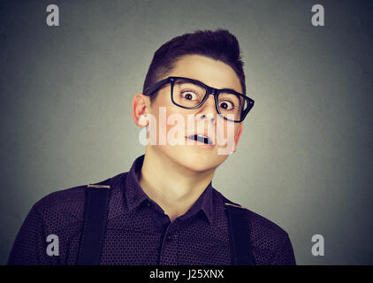 Portrait of a shocked young man in full disbelief Stock Photo