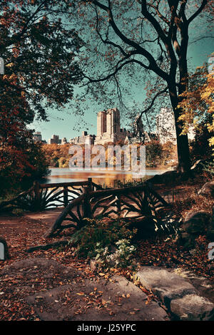 Central Park in autumn in midtown Manhattan New York City USA Stock ...