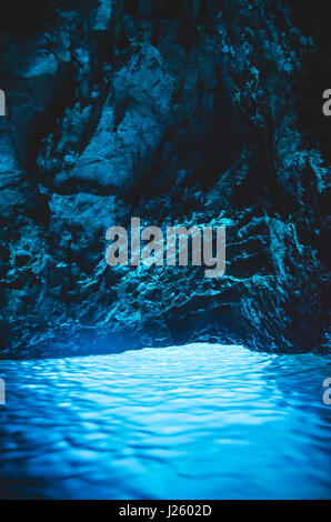 Blue Cave Interior, Island of Bisevo, Croatia Stock Photo